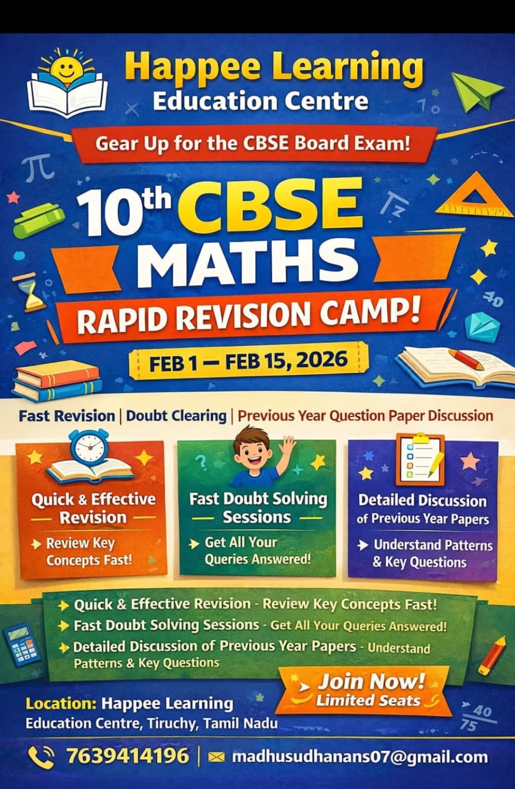 10th CBSE Maths Rapid Revision Camp